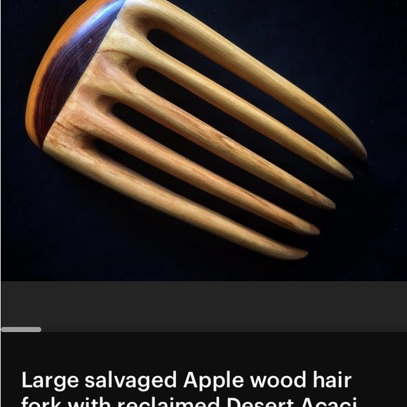 Hand carved Wood Hair Fork - Picture 5 of 12